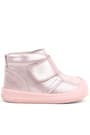 Rakerplus Yoohoo Genuine Leather Pink Shiny Velcro Baby Girl Boots
