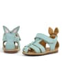 Rakerplus Bunny Hakiki Deri Turkuaz Cırtlı Bebek Sandalet