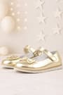 Rakerplus Genuine Leather Gold Bow Tie Girl Baby Flats