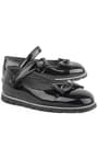 Rakerplus Black Rougan Bowtie Girls Flat Shoestes Flat Shoes