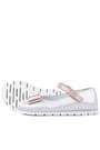 Rakerplus Genuine Leather Pixel Silver Powder Color Girls' Babettestes