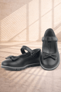 Rakerplus Genuine Leather Matte Black Flat Shoes Girls Flat Shoestes Flat Shoes
