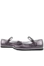 Rakerplus Genuine Leather Anthracite Gray Girls' Flat Shoes with Velcro