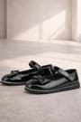 Rakerplus Black Rougan Bowtie Girls Flat Shoestes Flat Shoes