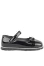 Rakerplus Black Rougan Bowtie Girls Flat Shoestes Flat Shoes