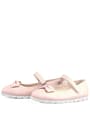Rakerplus Powder Pink Bow and Velcro Girls' Flat Shoes