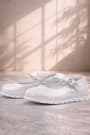 Rakerplus Genuine Leather Silver Stone Velcro Girls Ballet Flats