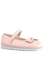 Rakerplus Powder Pink Bow and Velcro Girls' Flat Shoes