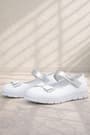 Rakerplus Genuine Leather White Silver Bow Velcro Girls' Babettes