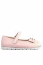 Rakerplus Powder Pink Bow and Velcro Girls' Flat Shoes
