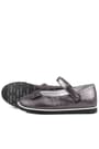 Rakerplus Genuine Leather Anthracite Gray Girls' Flat Shoes with Velcro