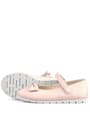 Rakerplus Powder Pink Bow and Velcro Girls' Flat Shoes