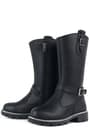 Rakerplus Black Zippered Girls Under Knee Boots Booties