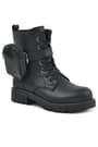 Rakerplus Black With Zipper Lace Up With Wallet Girls Boots