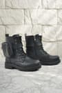 Rakerplus Black With Zipper Lace Up With Wallet Girls Boots