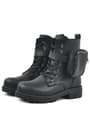 Rakerplus Black With Zipper Lace Up With Wallet Girls Boots