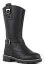 Rakerplus Black Zippered Girls Under Knee Boots Booties