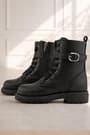 Rakerplus Black Zippered Lace-Up Winter Girls' Boots