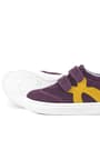 Rakerplus Genuine Leather Purple Yellow Banded Kids Sportts Shoes