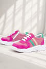 Rakerplus Genuine Leather Fuchsia Pink Girls' Sneakers Shoes