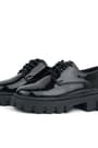 Rakerplus Black Patient Leather Laced Up Girls Kids' Oxford School Shoes