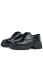 Rakerplus Black Patient Leather Laced Up Girls Kids' Oxford School Shoes