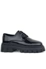 Rakerplus Black Patient Leather Laced Up Girls Kids' Oxford School Shoes