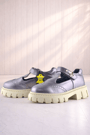 Rakerplus Genuine Leather Platinum Cream Sole Floral Detailed Girls' Casual Shoes