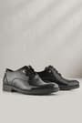 Rakerplus Black Patent Leather Laced Children's Classic Shoes with Flower Detail