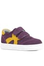 Rakerplus Genuine Leather Purple Yellow Banded Kids Sportts Shoes