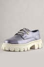 Rakerplus Platinum Genuine Leather Buckle Detailed Lace-Up Girls' Casual Shoes