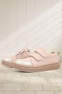 Rakerplus Powder Glitter Genuine Leather Velcro Girls' Sneaker Shoes