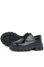 Rakerplus Black Patient Leather Laced Up Girls Kids' Oxford School Shoes