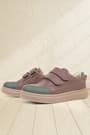 Rakerplus Brown Green Genuine Leather Velcro Kids Sneaker Shoes