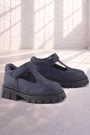 Rakerplus Navy Blue Matte Velcro Girls School Shoes
