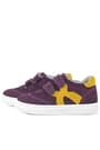 Rakerplus Genuine Leather Purple Yellow Banded Kids Sportts Shoes