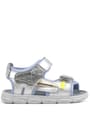 Rakerplus Genuine Leather Grey Shiny Kids Sandals