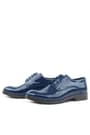 Rakerplus Navy Blue Patent Leather Lace up Oxford Kids Shoes 3020-LR-B.36
