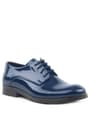 Rakerplus Navy Blue Patent Leather Lace up Oxford Kids Shoes 3020-LR-B.36