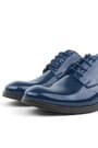 Rakerplus Navy Blue Patent Leather Lace up Oxford Kids School Shoes 3020-LR-B.26