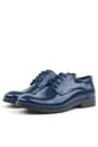 Rakerplus Navy Blue Patent Leather Lace up Oxford Kids School Shoes 3020-LR-B.26