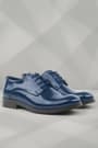 Rakerplus Navy Blue Patent Leather Lace up Oxford Kids School Shoes 3020-LR-B.26