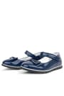 Rakerplus Navy Blue Rougan With Bow Velcro Girls' Babettes 101-LR.28