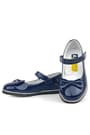 Rakerplus Navy Blue Rougan With Bow Velcro Girls' Babettes 101-LR.28