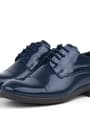 Rakerplus Navy Blue Patient Leather Oxford Laced Up Classic Kids' Shoes 3021-LR-B.26
