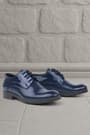 Rakerplus Navy Blue Patient Leather Oxford Laced Up Classic Kids' Shoes 3021-LR-B.26