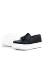 Rakerplus Black Faux Leather Boys Moccasin Shoes 3404-SS.26