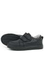 Rakerplus Black Genuine Leather Banded Men Kids' Sneaker Shoes X3506-S1-DERI.31