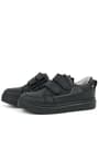 Rakerplus Black Genuine Leather Banded Men Kids' Sneaker Shoes X3506-S1-DERI.31