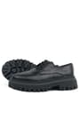 Rakerplus Genuine Leather Black Rougan Laced Up Women Oxford Casual Shoes 1030-SR-B-DERI-D.36